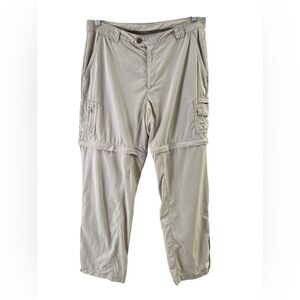 Columbia PFG Omni Shade Beige Cargo Pants Convertible Fishing Outdoors